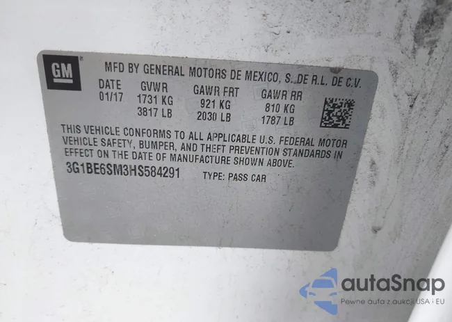 3G1BE6SM3HS584291: 42223103