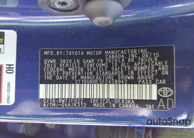 2T1BURHE5FC458942: 42223196