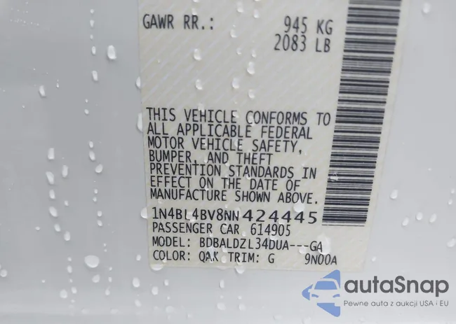 1N4BL4BV8NN424445: 42223367