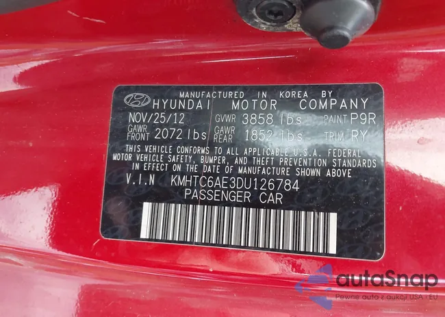 KMHTC6AE3DU126784: 42224441