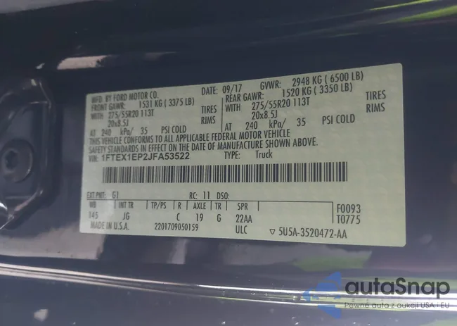 1FTEX1EP2JFA53522: 42224569