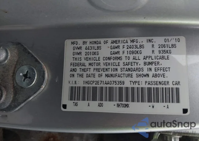 1HGCP2E71AA075359: 42224708