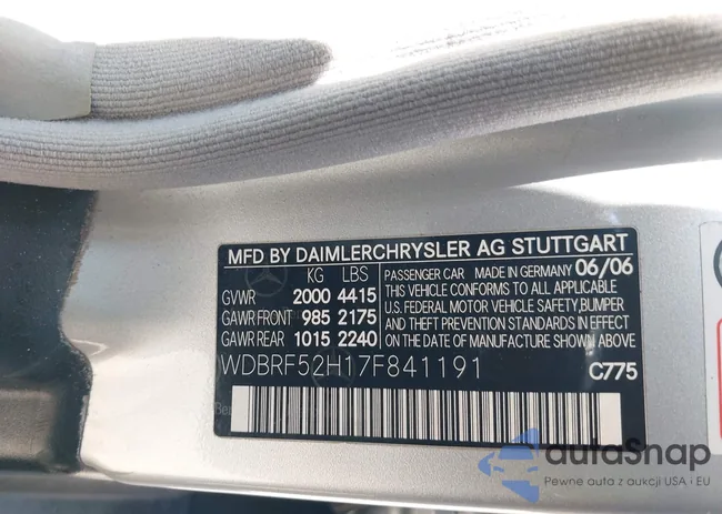 WDBRF52H17F841191: 42224743