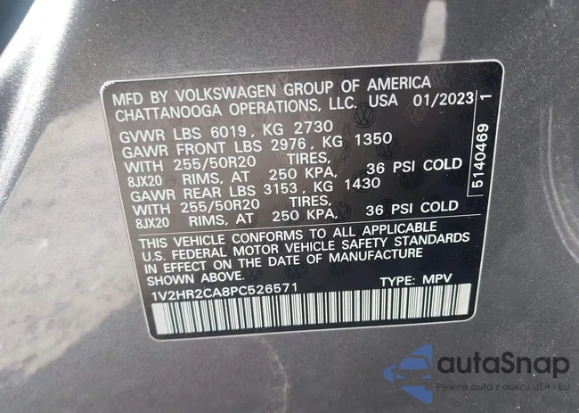 1V2HR2CA8PC526571: 42224755