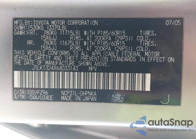 JTLKT324X64033143: 42224815