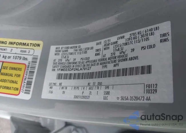 1FMEE5DP2NLA70127: 42224917