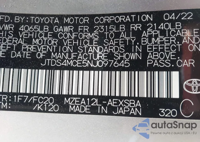 JTDS4MCE5NJ097645: 42224068