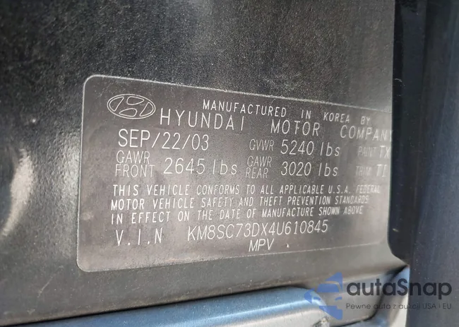 KM8SC73DX4U610845: 42224206