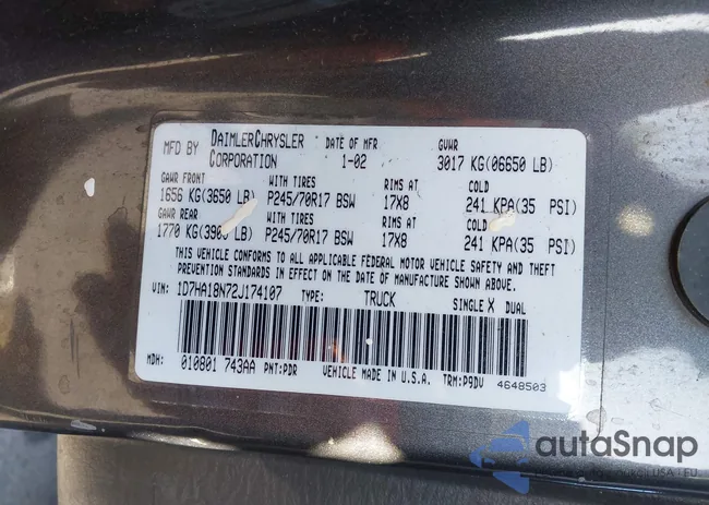 1D7HA18N72J174107: 42224302