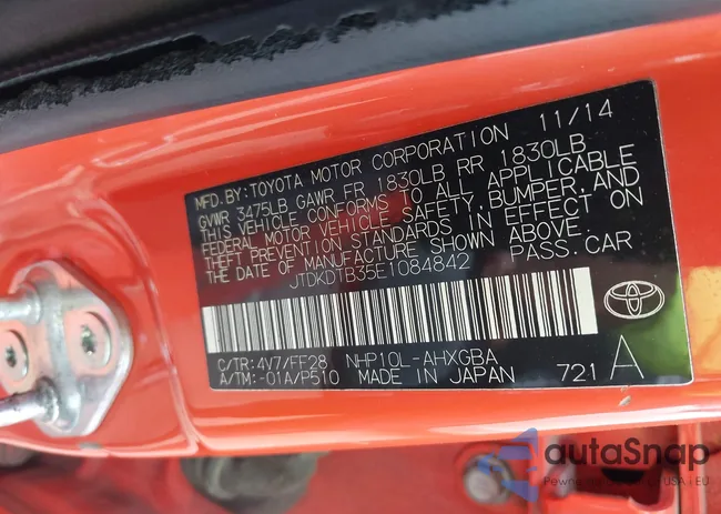 JTDKDTB35E1084842: 42224326