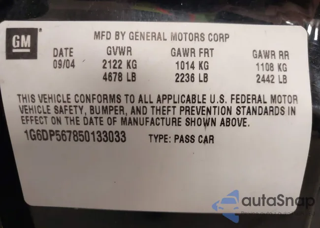 1G6DP567850133033: 42224360