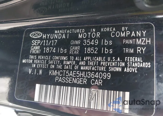 KMHCT5AE5HU364099: 42224380