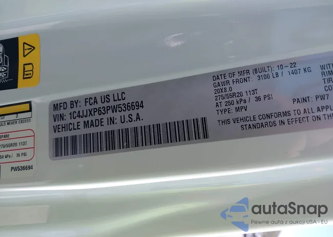 1C4JJXP63PW536694: 42224403