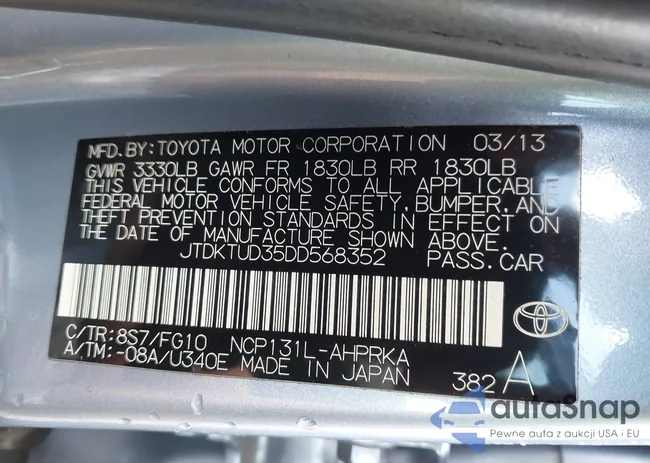 JTDKTUD35DD568352: 42225480