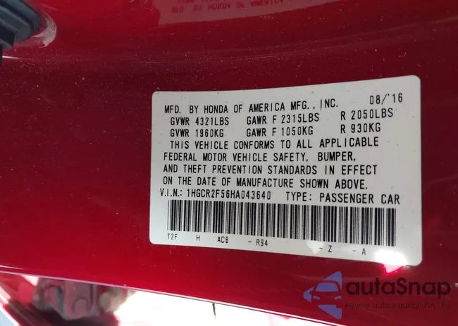 1HGCR2F56HA043640: 42225577