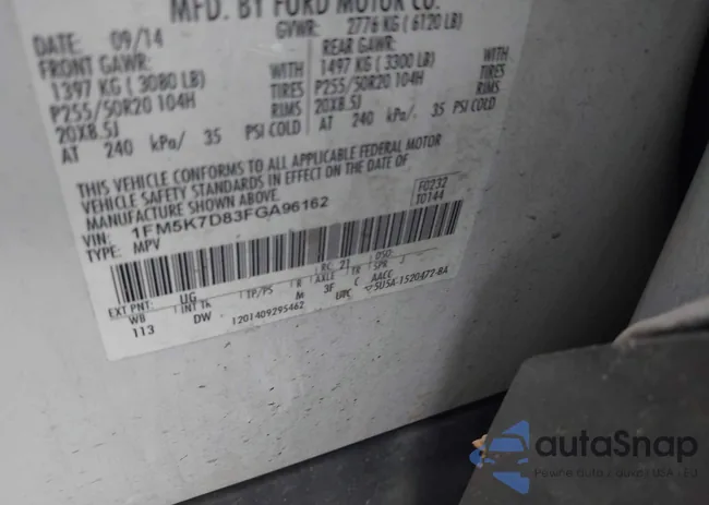 1FM5K7D83FGA96162: 42225606