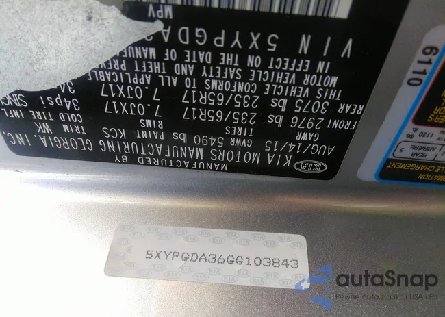 5XYPGDA36GG103843: 42225620