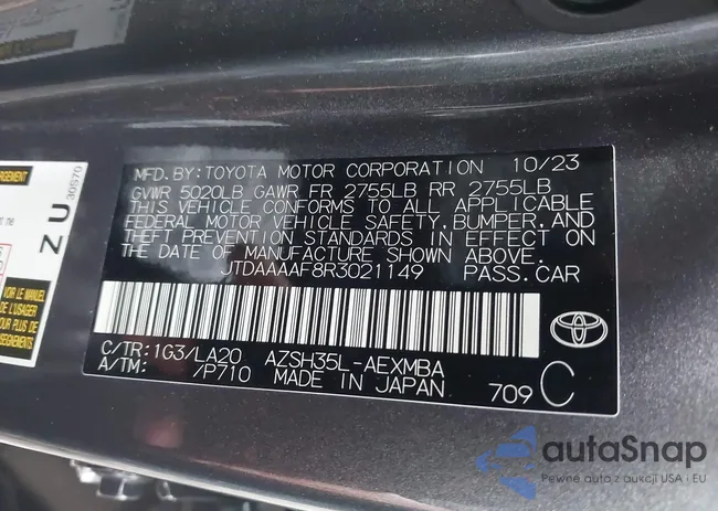 JTDAAAAF8R3021149: 42225940