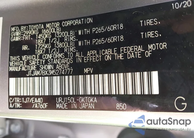 JTJAM7BX3M5274777: 42225949