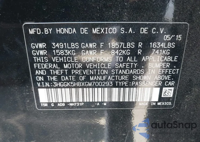 3HGGK5H8XGM700293: 42225095