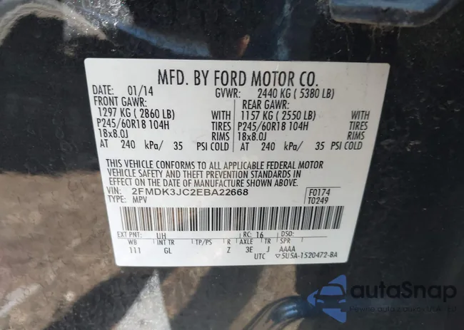 2FMDK3JC2EBA22668: 42225099