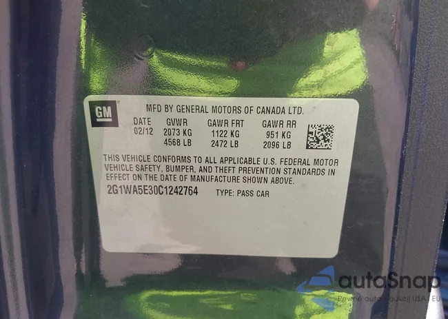 2G1WA5E30C1242764: 42225127