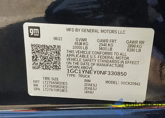 1GC1YNEY0NF330850: 42225132