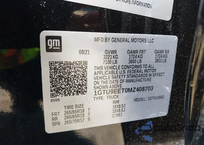 1GTU9EET0MZ408703: 42226441