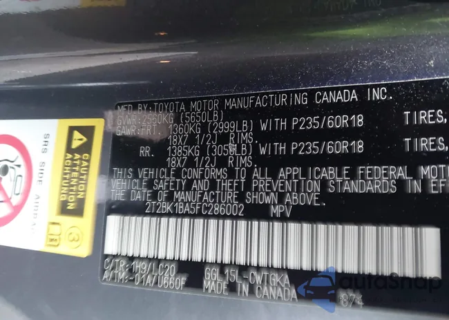 2T2BK1BA5FC286002: 42226481