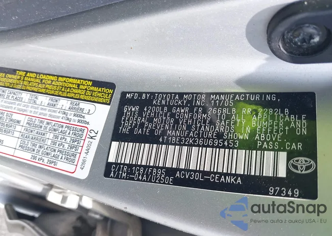 4T1BE32K36U695453: 42226751