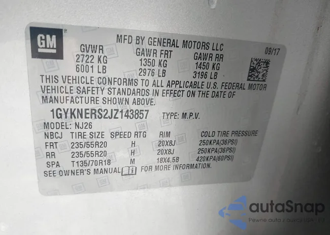 1GYKNERS2JZ143857: 42226151