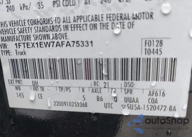 1FTEX1EW7AFA75331: 42226258