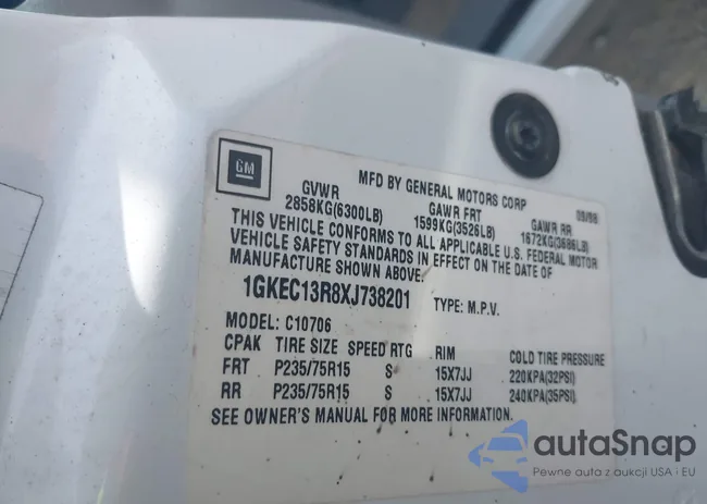 1GKEC13R8XJ738201: 42226321