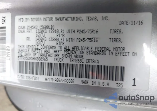 5TFRX5GN5HX080965: 42226343