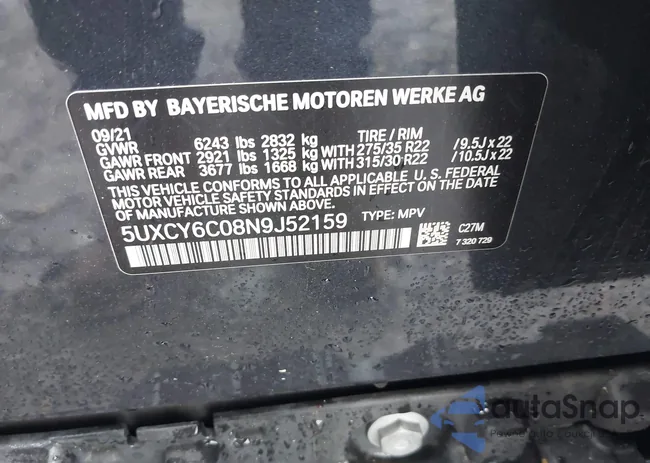 5UXCY6C08N9J52159: 42227557