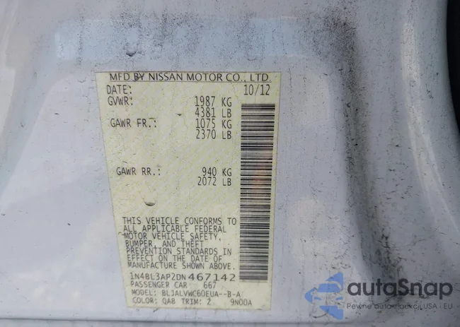 1N4BL3AP2DN467142: 42227652