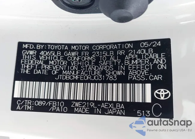 JTDBCMFE0RJ031783: 42227910