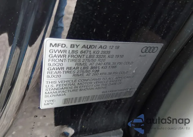 WA1AVAF16KD019301: 42227309