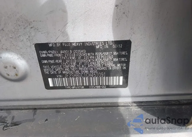 JF2SHBDC1CH451091: 42228416