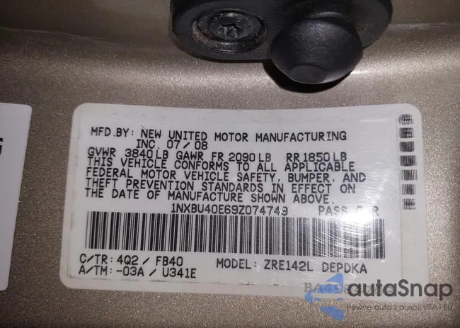 1NXBU40E69Z074749: 42228439