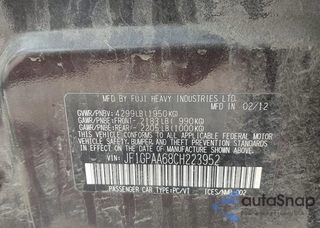 JF1GPAA68CH223952: 42228758