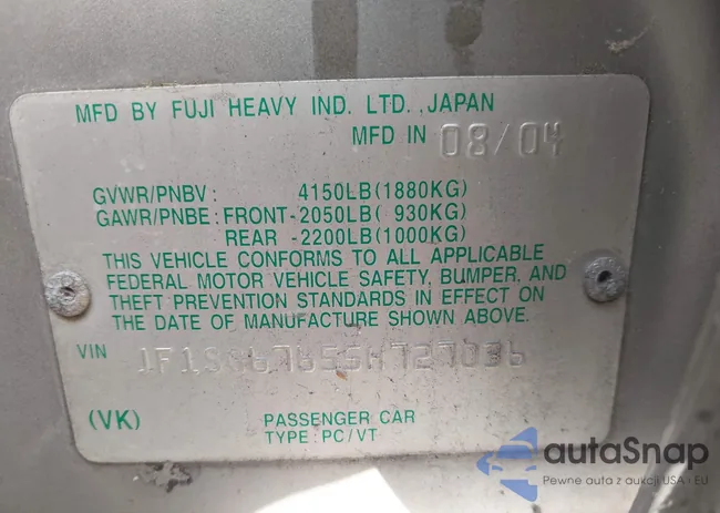 JF1SG67655H727036: 42228111