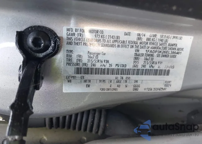 1FADP3K26EL386481: 42228160