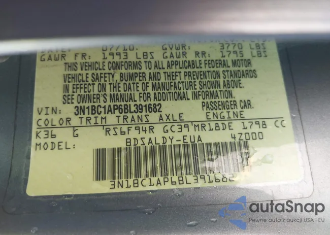 3N1BC1AP6BL391682: 42228389