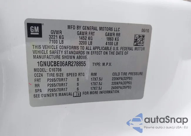 1GNUCBE06AR278855: 42229802