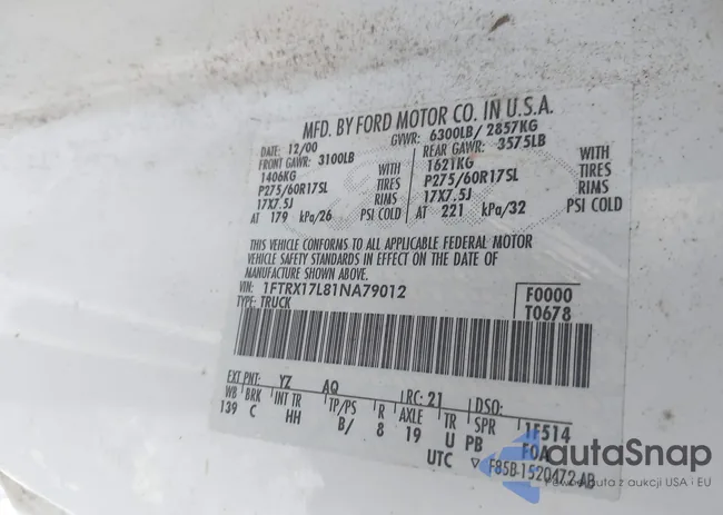 1FTRX17L81NA79012: 42229832