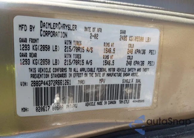 2B8GP44372R661261: 42229318