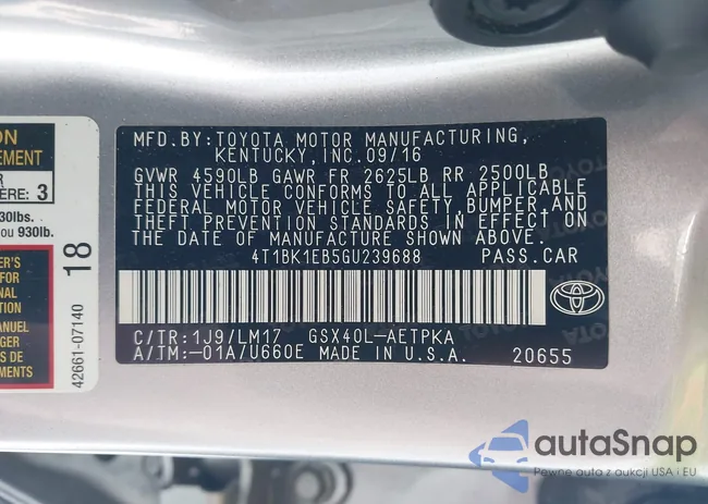 4T1BK1EB5GU239688: 42230445