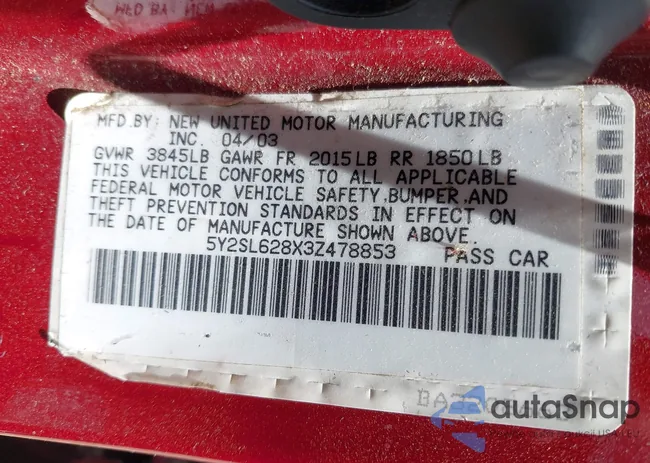 5Y2SL628X3Z478853: 42230580