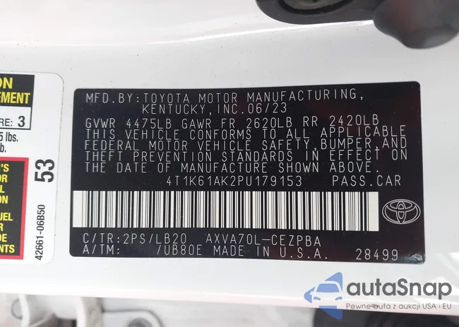 4T1K61AK2PU179153: 42230617